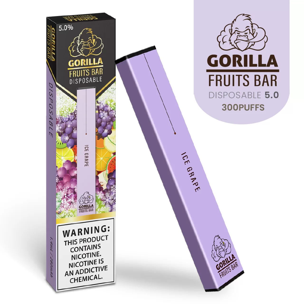 ICE GRAPE GORILLA FRUITS BAR DISPOSABLE ICE GRAPE GORILLA FRUITS BAR DISPOSABLE