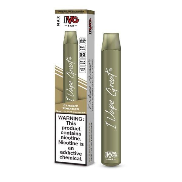 CLASSIC TOBACCO IVG BAR MAX DISPOSABLE | 3000PUFF