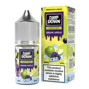 <h1>ICED GRAPE APPLE DRIP DOWN</h1> Introducing the Drip Down Edition Ice Series Nic Salt in the tantalizing Grape Apple Ice flavor – available in a convenient 30ml bottle with nicotine strengths ranging from 25mg to 50mg. Elevate your vaping experience with this refreshing blend that perfectly balances the sweetness of grapes and apples with a frosty twist. Unleash the bold flavors with every inhale as the Grape Apple Ice concoction tantalizes your taste buds. The icy exhale adds an exhilarating chill, creating a vaping sensation that’s truly one-of-a-kind. <strong>YOU CAN EXPLORE MORE DRIP DOWN FLAVORS<a href="https://farwa.abdulkareem.online/product-category/e-liquids/salt-nic-in-pakistan/drip-down-ejuice-pakistan/"> HERE!</a></strong> <p class="selectable-text copyable-text iq0m558w g0rxnol2" dir="ltr"><span class="selectable-text copyable-text">At Rockstar, we believe every purchase is an experience of convenience, quality, and satisfaction.</span></p> <p class="selectable-text copyable-text iq0m558w g0rxnol2" dir="ltr"><span class="selectable-text copyable-text jv8stmnn">*</span><b><strong class="selectable-text copyable-text nbipi2bn">Price Match Guarantee:</strong></b><span class="selectable-text copyable-text jv8stmnn">*</span><span class="selectable-text copyable-text"> We’re committed to offering you the best value on your purchases. If you find a lower price on an identical item from a competitor, simply let us know, and we’ll beat it.</span></p> <p class="selectable-text copyable-text iq0m558w g0rxnol2" dir="ltr"><span class="selectable-text copyable-text">Shop with confidence, knowing that you’re getting the best deal possible. Enjoy the ease of browsing and purchasing from the comfort of your home, Explore our catalog, place order, and get doorstep delivery. Our knowledgeable and friendly team is here to assist you with your order to make your shopping enjoyable,</span></p> <p class="selectable-text copyable-text iq0m558w g0rxnol2" dir="ltr"><span class="selectable-text copyable-text">We are located just around the corner in <a href="https://www.google.com/maps?ll=24.797475,67.044777&z=16&t=m&hl=en&gl=US&mapclient=embed&cid=3248600491974334453" target="_blank" rel="noopener">DHA Phase 5</a> & <a href="https://www.google.com/maps/place/Rockstar+Vapor+Co+-+Clifton+(Vape+Store)/@24.8271319,67.0278464,17z/data=!4m14!1m7!3m6!1s0x3eb33d243236324b:0xaa9b07f8edc863c0!2sRockstar+Vapor+Co+-+Clifton+(Vape+Store)!8m2!3d24.8271319!4d67.0304213!16s%2Fg%2F11twsg4yj7!3m5!1s0x3eb33d243236324b:0xaa9b07f8edc863c0!8m2!3d24.8271319!4d67.0304213!16s%2Fg%2F11twsg4yj7?entry=tt" target="_blank" rel="noopener">Clifton Boat Basin</a>, any of our store is your go-to spot for the latest vape gear, trendsetting flavors, and a vibe that’s as chill as it gets.</span></p> ICED GRAPE APPLE DRIP DOWN