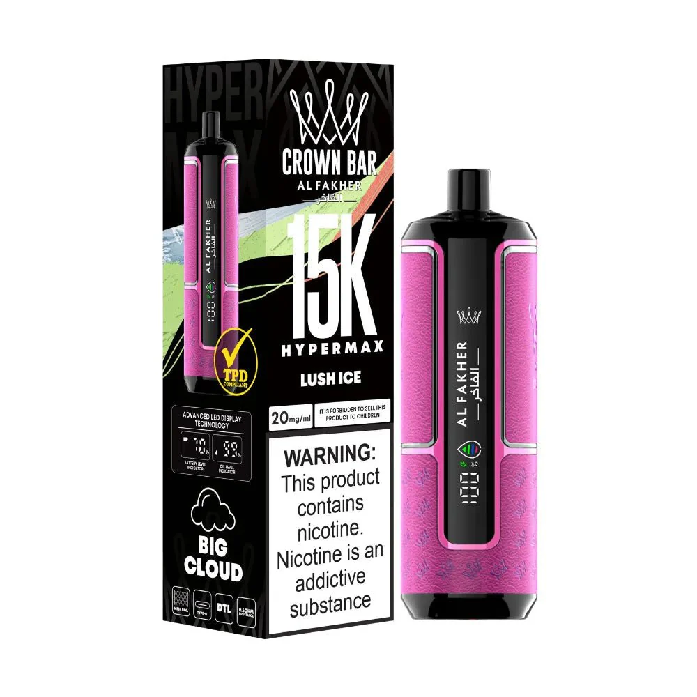 LUSH ICE AL FAKHER CROWN BAR HYPERMAX DISPOSABLE LUSH ICE AL FAKHER CROWN BAR HYPERMAX DISPOSABLE