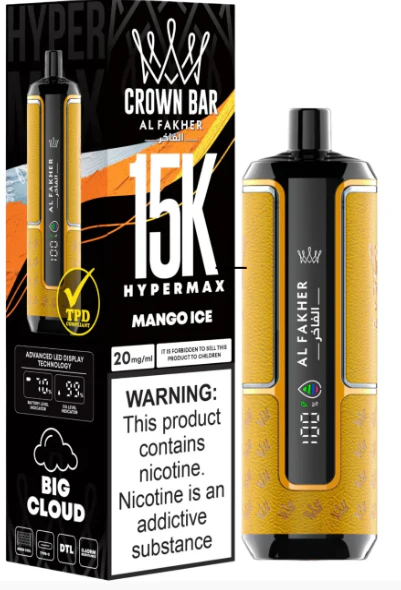 <h1>MANGO ICE AL FAKHER CROWN BAR HYPERMAX DISPOSABLE</h1> Taste the tropical delight of <strong data-start="167" data-end="221">Mango Ice Al Fakher Crown Bar Hypermax 15000 Puffs</strong> – sweet mango paired with an icy cool finish for endless refreshment. <strong>YOU CAN EXPLORE MORE AL FAKHER DISPOSABLES <a href="https://farwa.abdulkareem.online/product/lush-ice-al-fakher-crown-bar-disposable-8000-puffs/">HERE!</a></strong> <p class="selectable-text copyable-text iq0m558w g0rxnol2" dir="ltr"><span class="selectable-text copyable-text">At Rockstar, we believe every purchase is an experience of convenience, quality, and satisfaction.</span></p> <p class="selectable-text copyable-text iq0m558w g0rxnol2" dir="ltr"><span class="selectable-text copyable-text jv8stmnn">*</span><b><strong class="selectable-text copyable-text nbipi2bn">Price Match Guarantee:</strong></b><span class="selectable-text copyable-text jv8stmnn">*</span><span class="selectable-text copyable-text"> We’re committed to offering you the best value on your purchases. If you find a lower price on an identical item from a competitor, simply let us know, and we’ll beat it.</span></p> <p class="selectable-text copyable-text iq0m558w g0rxnol2" dir="ltr"><span class="selectable-text copyable-text">Shop with confidence, knowing that you’re getting the best deal possible. Enjoy the ease of browsing and purchasing from the comfort of your home, Explore our catalog, place order, and get doorstep delivery. Our knowledgeable and friendly team is here to assist you with your order to make your shopping enjoyable,</span></p> <p class="selectable-text copyable-text iq0m558w g0rxnol2" dir="ltr"><span class="selectable-text copyable-text">We are located just around the corner in <a href="https://www.google.com/maps?ll=24.797475,67.044777&z=16&t=m&hl=en&gl=US&mapclient=embed&cid=3248600491974334453" target="_blank" rel="noopener">DHA Phase 5</a> & <a href="https://www.google.com/maps/place/Rockstar+Vapor+Co+-+Clifton+(Vape+Store)/@24.8271319,67.0278464,17z/data=!4m14!1m7!3m6!1s0x3eb33d243236324b:0xaa9b07f8edc863c0!2sRockstar+Vapor+Co+-+Clifton+(Vape+Store)!8m2!3d24.8271319!4d67.0304213!16s%2Fg%2F11twsg4yj7!3m5!1s0x3eb33d243236324b:0xaa9b07f8edc863c0!8m2!3d24.8271319!4d67.0304213!16s%2Fg%2F11twsg4yj7?entry=tt" target="_blank" rel="noopener">Clifton Boat Basin</a>, any of our store is your go-to spot for the latest vape gear, trendsetting flavors, and a vibe that’s as chill as it gets.</span></p> COOL MANGO AL FAKHER CROWN BAR HYPERMAX DISPOSABLE