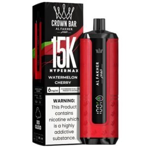 <h1>WATERMELON CHERRY AL FAKHER CROWN BAR HYPERMAX DISPOSABLE</h1> Juicy watermelon meets tangy cherry – <strong data-start="184" data-end="246">Watermelon Cherry Al Fakher Crown Bar Hypermax 15000 Puffs</strong> delivers a sweet, refreshing vape that lasts all day. <strong>YOU CAN EXPLORE MORE AL FAKHER DISPOSABLES <a href="https://farwa.abdulkareem.online/product/lush-ice-al-fakher-crown-bar-disposable-8000-puffs/">HERE!</a></strong> <p class="selectable-text copyable-text iq0m558w g0rxnol2" dir="ltr"><span class="selectable-text copyable-text">At Rockstar, we believe every purchase is an experience of convenience, quality, and satisfaction.</span></p> <p class="selectable-text copyable-text iq0m558w g0rxnol2" dir="ltr"><span class="selectable-text copyable-text jv8stmnn">*</span><b><strong class="selectable-text copyable-text nbipi2bn">Price Match Guarantee:</strong></b><span class="selectable-text copyable-text jv8stmnn">*</span><span class="selectable-text copyable-text"> We’re committed to offering you the best value on your purchases. If you find a lower price on an identical item from a competitor, simply let us know, and we’ll beat it.</span></p> <p class="selectable-text copyable-text iq0m558w g0rxnol2" dir="ltr"><span class="selectable-text copyable-text">Shop with confidence, knowing that you’re getting the best deal possible. Enjoy the ease of browsing and purchasing from the comfort of your home, Explore our catalog, place order, and get doorstep delivery. Our knowledgeable and friendly team is here to assist you with your order to make your shopping enjoyable,</span></p> <p class="selectable-text copyable-text iq0m558w g0rxnol2" dir="ltr"><span class="selectable-text copyable-text">We are located just around the corner in <a href="https://www.google.com/maps?ll=24.797475,67.044777&z=16&t=m&hl=en&gl=US&mapclient=embed&cid=3248600491974334453" target="_blank" rel="noopener">DHA Phase 5</a> & <a href="https://www.google.com/maps/place/Rockstar+Vapor+Co+-+Clifton+(Vape+Store)/@24.8271319,67.0278464,17z/data=!4m14!1m7!3m6!1s0x3eb33d243236324b:0xaa9b07f8edc863c0!2sRockstar+Vapor+Co+-+Clifton+(Vape+Store)!8m2!3d24.8271319!4d67.0304213!16s%2Fg%2F11twsg4yj7!3m5!1s0x3eb33d243236324b:0xaa9b07f8edc863c0!8m2!3d24.8271319!4d67.0304213!16s%2Fg%2F11twsg4yj7?entry=tt" target="_blank" rel="noopener">Clifton Boat Basin</a>, any of our store is your go-to spot for the latest vape gear, trendsetting flavors, and a vibe that’s as chill as it gets.</span></p> WATERMELON CHERRY AL FAKHER CROWN BAR HYPERMAX DISPOSABLE 15000 PUFFS